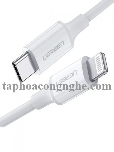 Ugreen 60747 0.5M màu Trắng Cáp sạc + truyền dữ liệu Lightning sang Type C US171 30060747